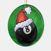 8 Ball Christmas Green Keramik Ornament (Links)