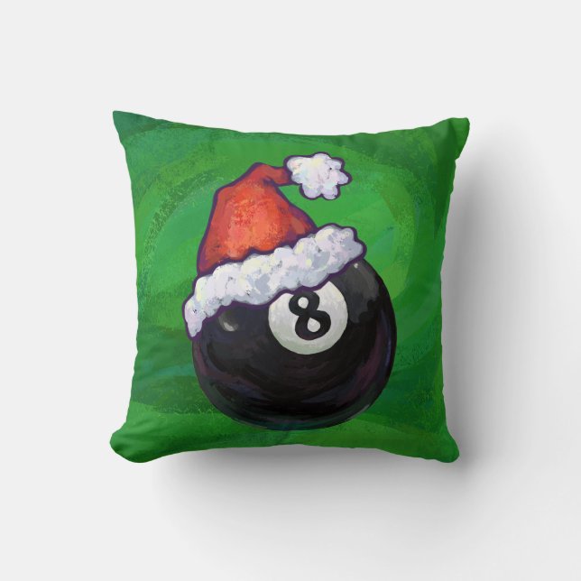 8 Ball Christmas Green Kissen (Vorderseite)