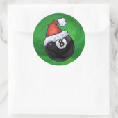 8 Ball Christmas Green Runder Aufkleber (Tasche)