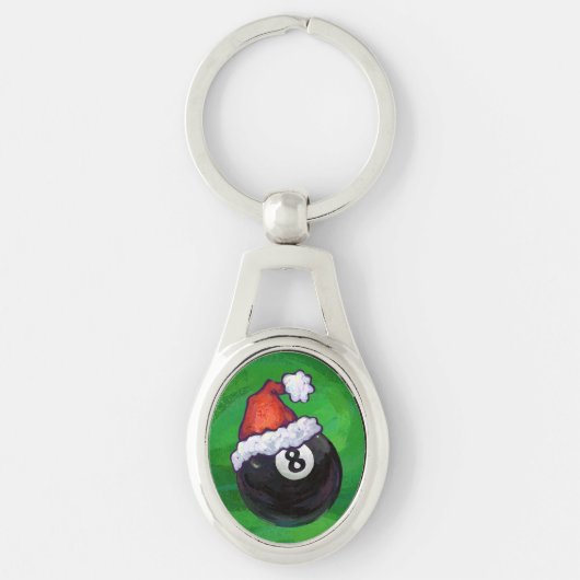 8 Ball Christmas Green Schlüsselanhänger (Vorderseite)