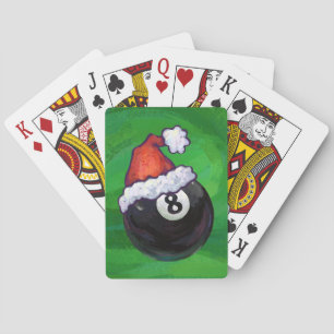 8 Ball Christmas Green Spielkarten