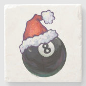 8 Ball Christmas Green Steinuntersetzer (Vorderseite)