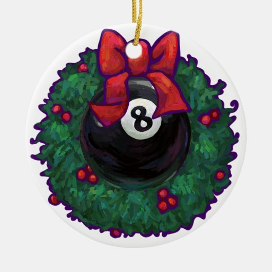 8 Ball Christmas Keramik Ornament (Vorne)