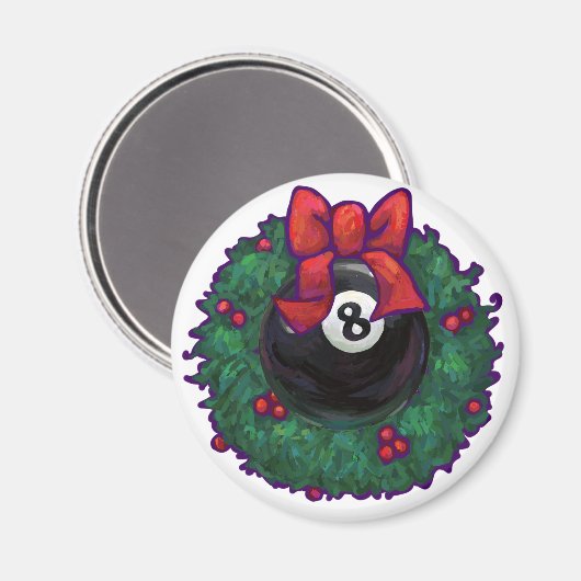 8 Ball Christmas Magnet (Vorderseite/Rückseite)