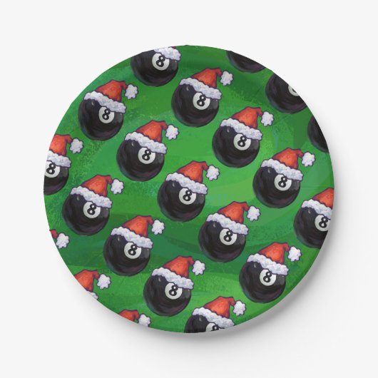 8 Ball Christmas Pappteller (Vorderseite)