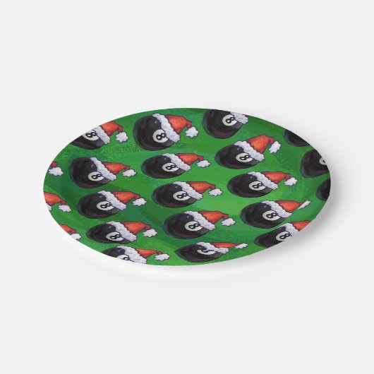 8 Ball Christmas Pappteller (Schrägansicht)