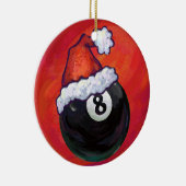 8 Ball Christmas Red Hat Keramikornament (Rechts)