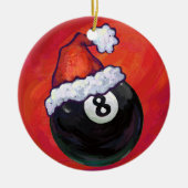 8 Ball Christmas Red Hat Keramikornament (Vorne)