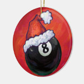 8 Ball Christmas Red Hat Keramikornament (Links)