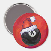 8 Ball Christmas Red Hat Magnet (Vorderseite/Rückseite)