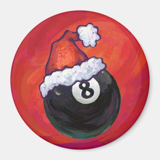 8 Ball Christmas Red Hat Magnet (Vorne)