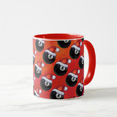 8 Ball Christmas Red Hat Tasse (VorderseiteRechts)