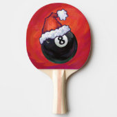 8 Ball Christmas Red Hat Tischtennis Schläger (Vorderseite)