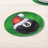 8 Ball Christmas Runder Pappuntersetzer (Angewinkelt)