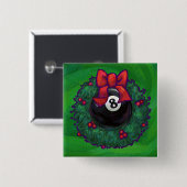 8 Ball Christmas Wreath Green Button (Vorne & Hinten)