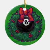 8 Ball Christmas Wreath Green Keramikornament (Vorne)