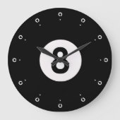 8-Ball-Design-Wandleuchte Große Wanduhr (Vorderseite)