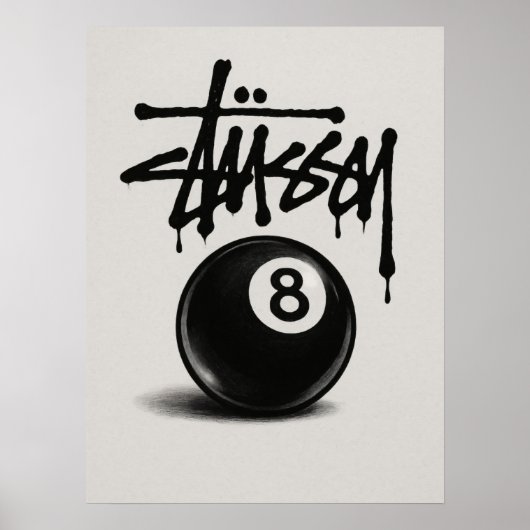 8 Ball Graffiti Vertikales Poster (Vorne)