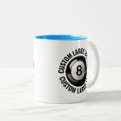 8 Ball & Großer Text HELLBLAU 325ml Custom Zweifarbige Tasse (VorderseiteRechts)