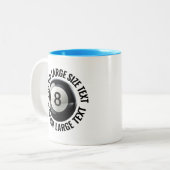 8 Ball & Großer Text HELLBLAU 325ml Custom Zweifarbige Tasse (Vorderseite Links)
