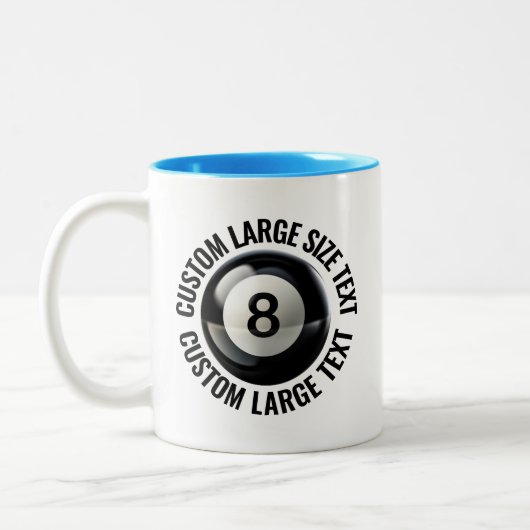 8 Ball & Großer Text HELLBLAU 325ml Custom Zweifarbige Tasse (Links)
