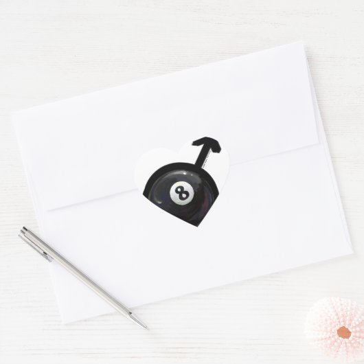 8 Ball Herz-Aufkleber (Umschlag)