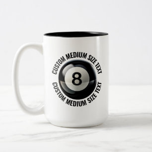 8 Ball & Medium Text SCHWARZ 425g Custom Zweifarbige Tasse