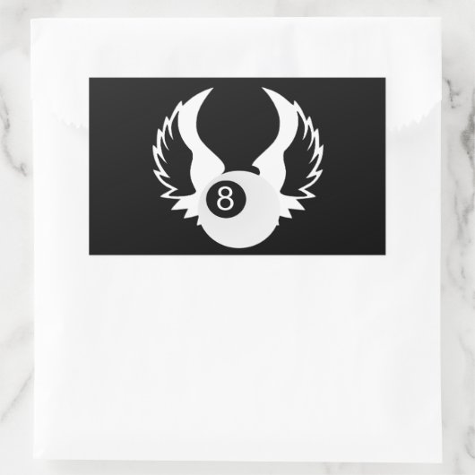 8 Ball mit Flügeln Rechteckiger Aufkleber (Tasche)
