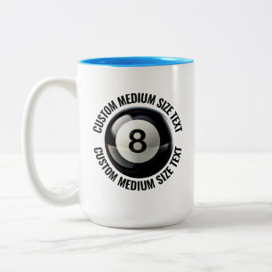 8 Ball & Mitteltext HELLBLAU 425g Custom Zweifarbige Tasse