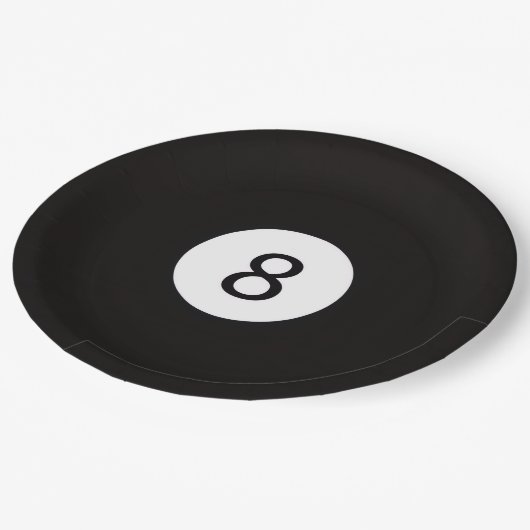 8 Ball Pappteller (Schrägansicht)