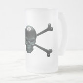 8 Ball Pirat Mattglas Bierglas (VorderseiteRechts)