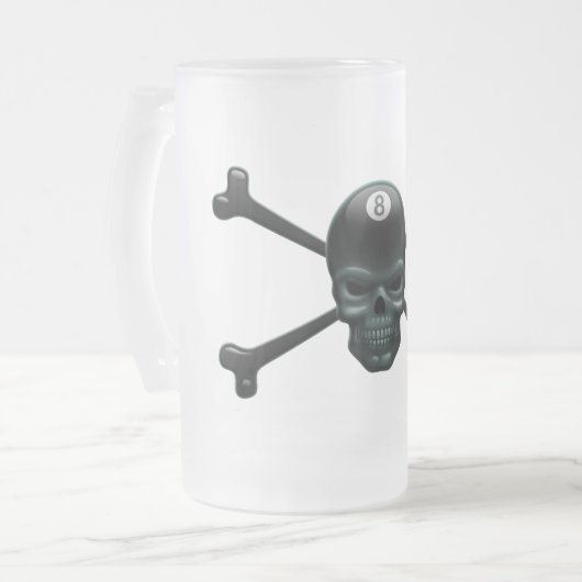 8 Ball Pirat Mattglas Bierglas (Vorderseite Links)