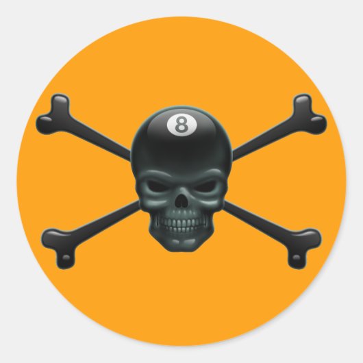 8-Ball-Pirate Runder Aufkleber (Vorderseite)