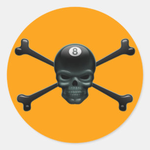 8-Ball-Pirate Runder Aufkleber