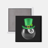 8 Ball Pool Billard Lover St Paddys Day Leprecha Magnet (Vorderseite/Rückseite)