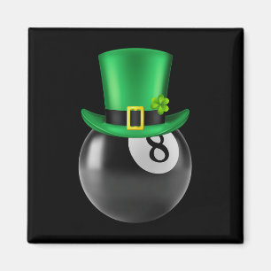 8 Ball Pool Billard Lover St Paddys Day Leprecha Magnet