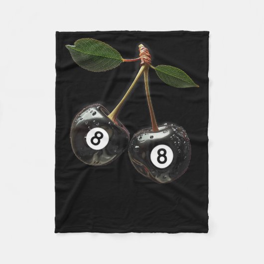 8 Ball Pool Billard Player Cherries Fleecedecke (Vorderseite)