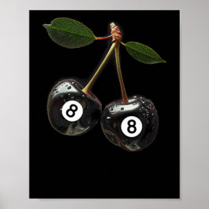 8 Ball Pool Billard Player Cherries Poster