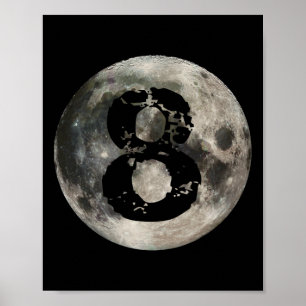 8 Ball Pool Billard Player Vollmond Poster