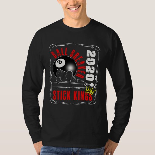 8 Ball Pool Billard  Stock König Spieler Tee 1 (Vorderseite)
