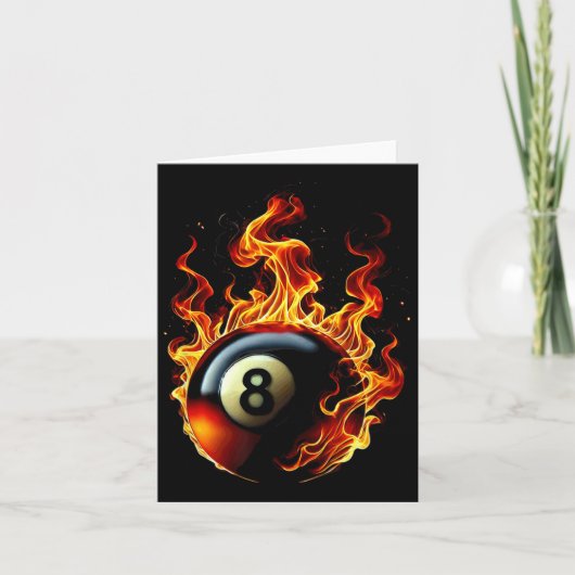 8 Ball Pool Billiard Player Flame Karte (Vorderseite)