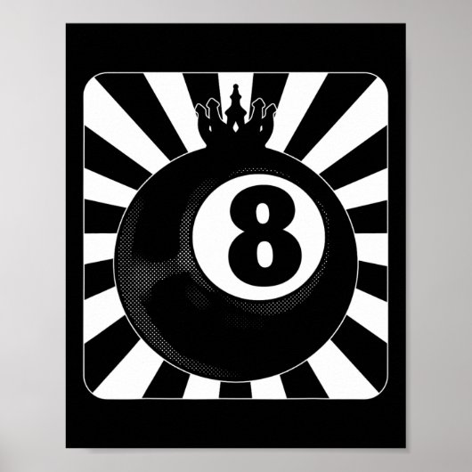 8 Ball Pool Billiard Player Poster (Vorne)