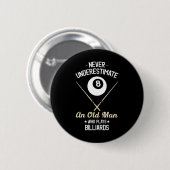 8 Ball Pool Funny Billiard Player Lover Vater Gesc Button (Vorne & Hinten)