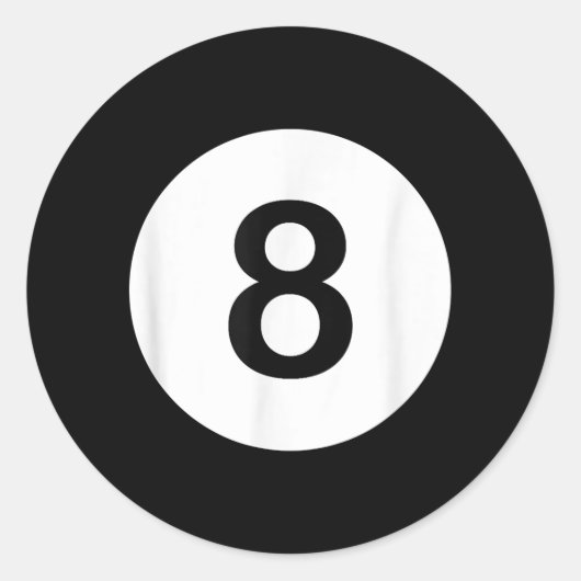 8 Ball Pool Hall T-Shirts, Shark Lover Geschenk Runder Aufkleber (Vorderseite)