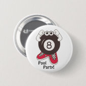 8 Ball-Pool Partier Knopf Button (Vorne & Hinten)