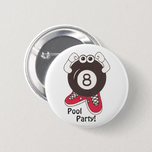 8 Ball-Pool Partier Knopf Button (Vorne & Hinten)
