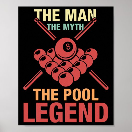 8 Ball-Pool-Player Der Mann, der Mythos des Pools  Poster (Vorne)