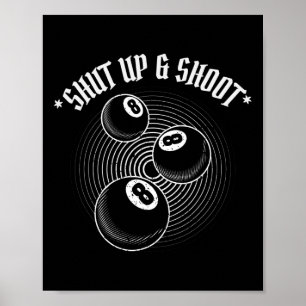 8-Ball-Pool-Player schließen und Billard schießen  Poster