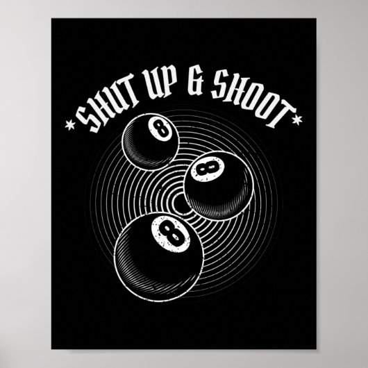 8-Ball-Pool-Player schließen und Billard schießen Poster (Vorne)