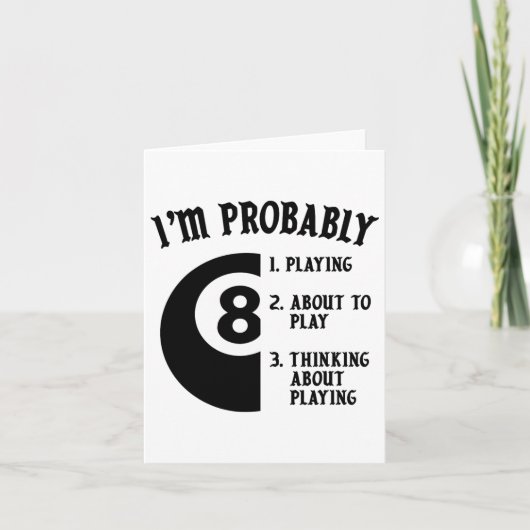 8-Ball-Pool-Spieler Billiards Neues Geschenk Karte (Vorderseite)